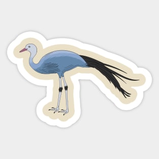 Blue crane bird cartoon illustration Sticker